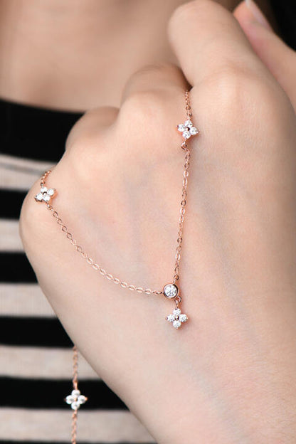 Moissanite 925 Necklace - Rose Gold One Size