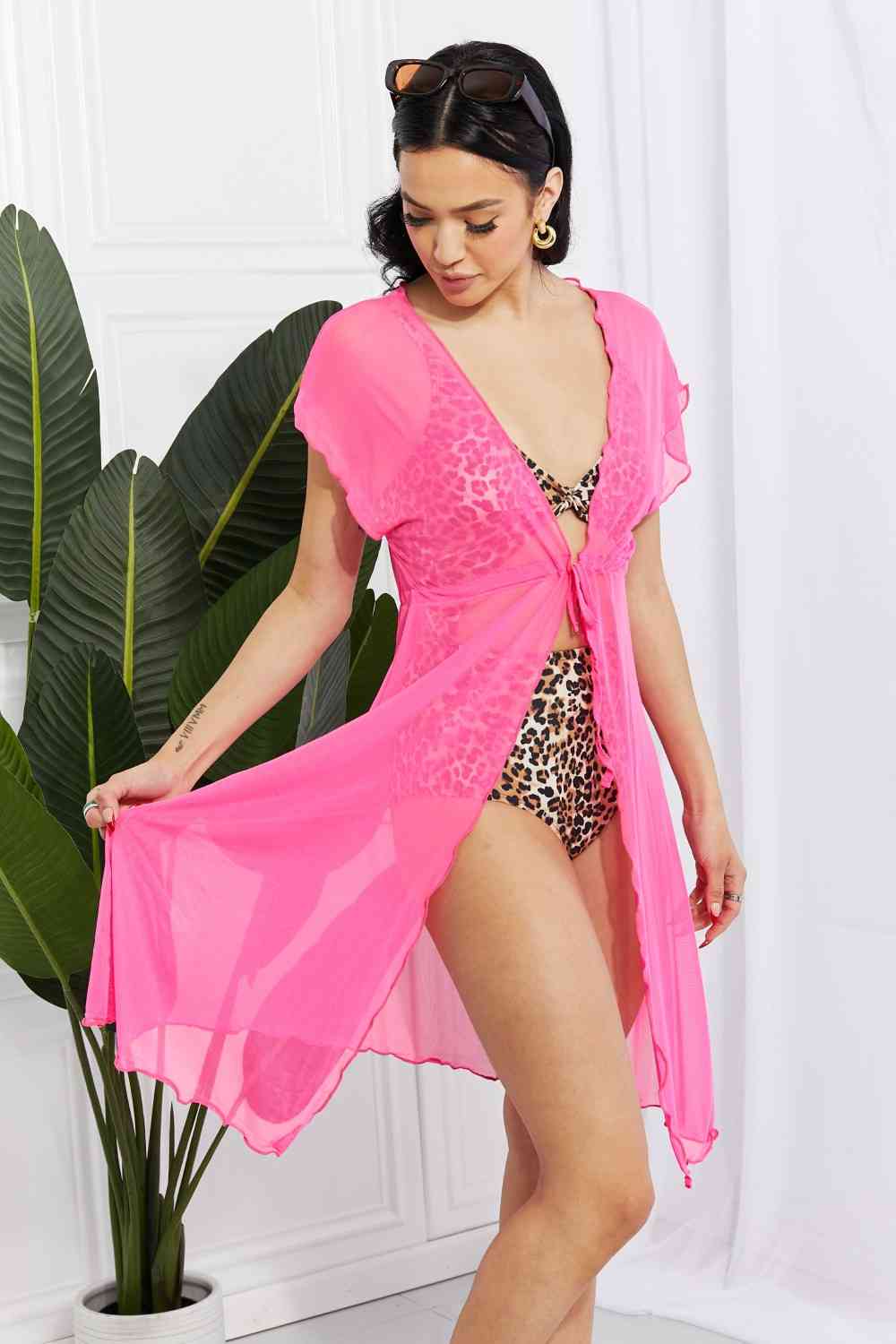 Pool Day Mesh Tie-Front Cover-Up | AdoreStarr