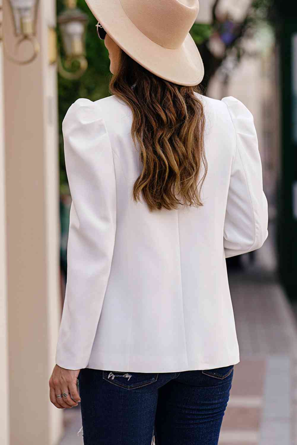 Puff Sleeve Shawl Collar Blazer | AdoreStarr