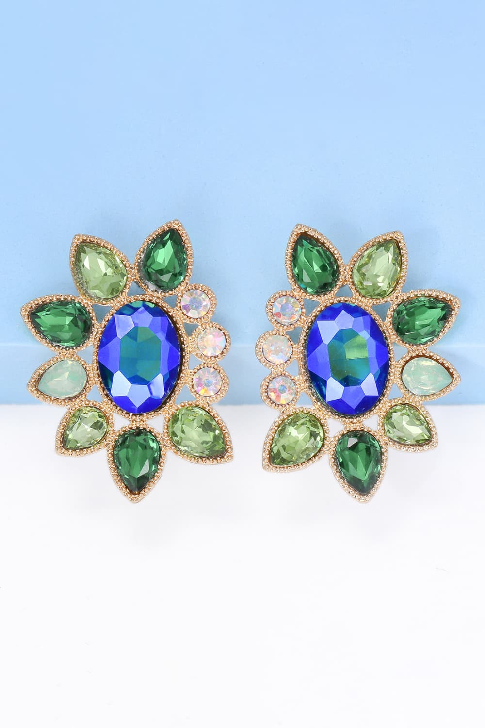 Geometrical Glass Stone Dangle Earrings | AdoreStarr