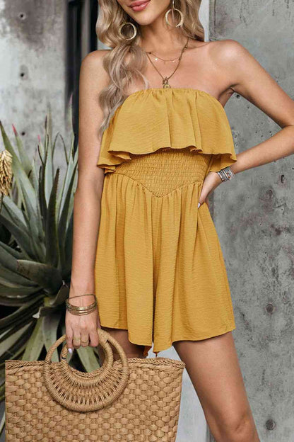 Layered Smocked Strapless Romper | AdoreStarr