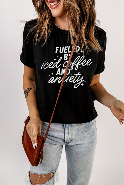 FUELED BY ICED COFFEE AND ANXIETY Tee | AdoreStarr