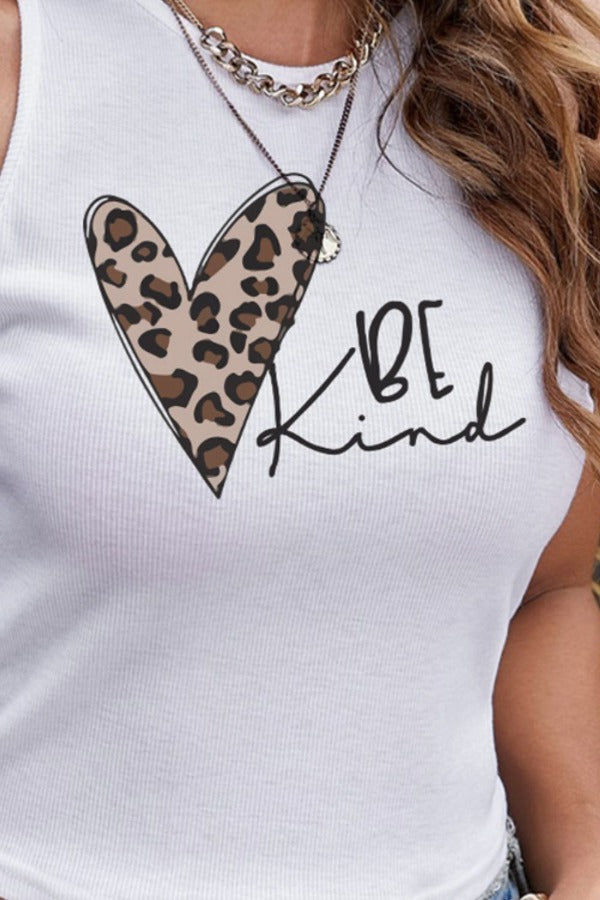 BE KIND Graphic Ribbed Tank | AdoreStarr