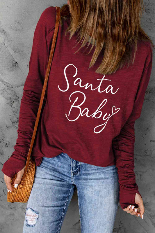 SANTA BABY Graphic Long Sleeve T-Shirt | AdoreStarr