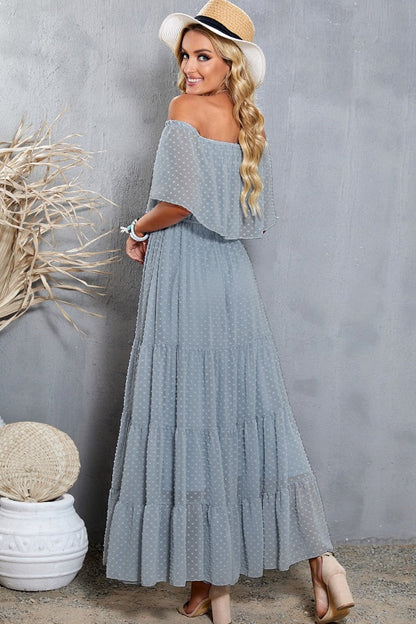 Off-Shoulder Tiered Maxi Dress | AdoreStarr