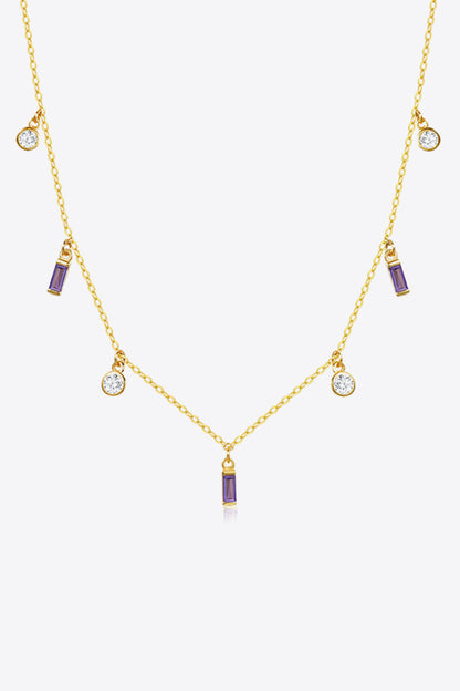 Multi-Charm Chain Necklace - Purple One Size