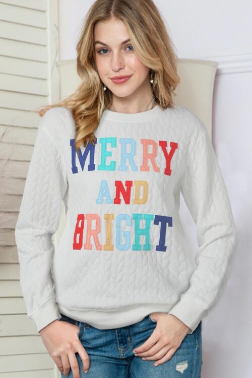 MERRY AND BRIGHT Pullover Sweatshirt | AdoreStarr