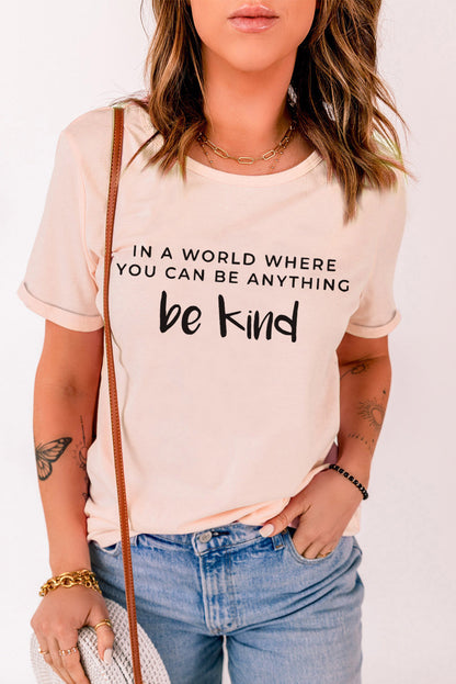 Slogan Graphic Cuffed Tee | AdoreStarr