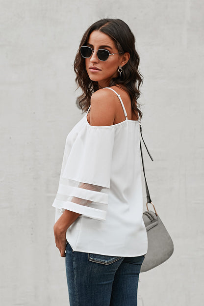 Cold-Shoulder Flare Sleeve Blouse | AdoreStarr