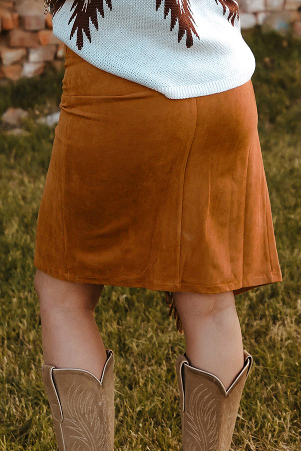 Fringe Trim Wrap Skirt | AdoreStarr