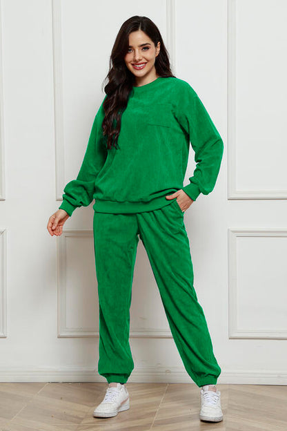 Corduroy Sweatshirt and Sweatpants Set | AdoreStarr