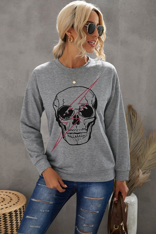 Skull Graphic Sweatshirt | AdoreStarr