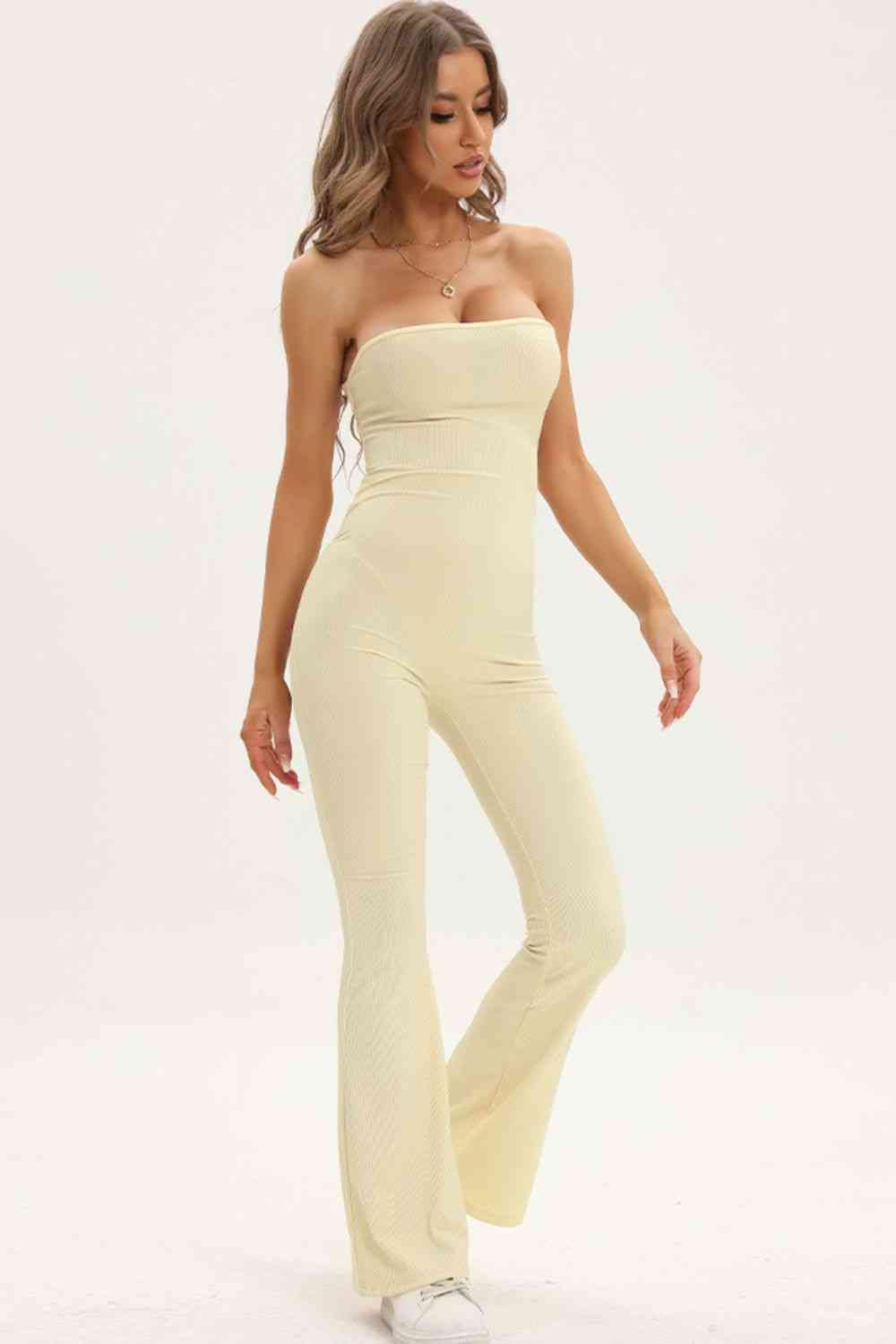 Lace-Up Strapless Jumpsuit | AdoreStarr