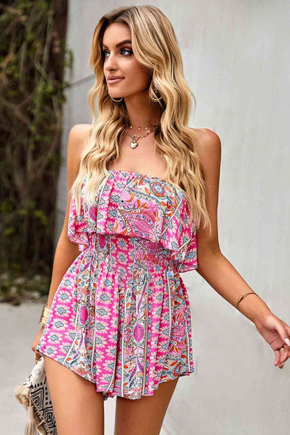 Smocked Waist Strapless Romper | AdoreStarr