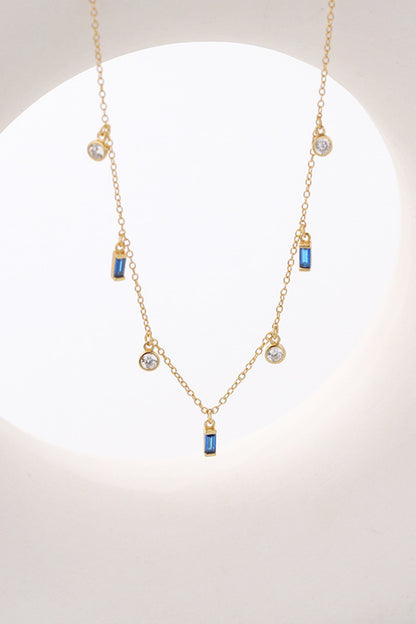 Multi-Charm Chain Necklace - Blue One Size