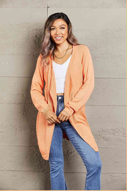 Double Take Ribbed Open Front Cardigan | AdoreStarr