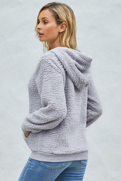 Ribbed Sherpa Hoodie | AdoreStarr