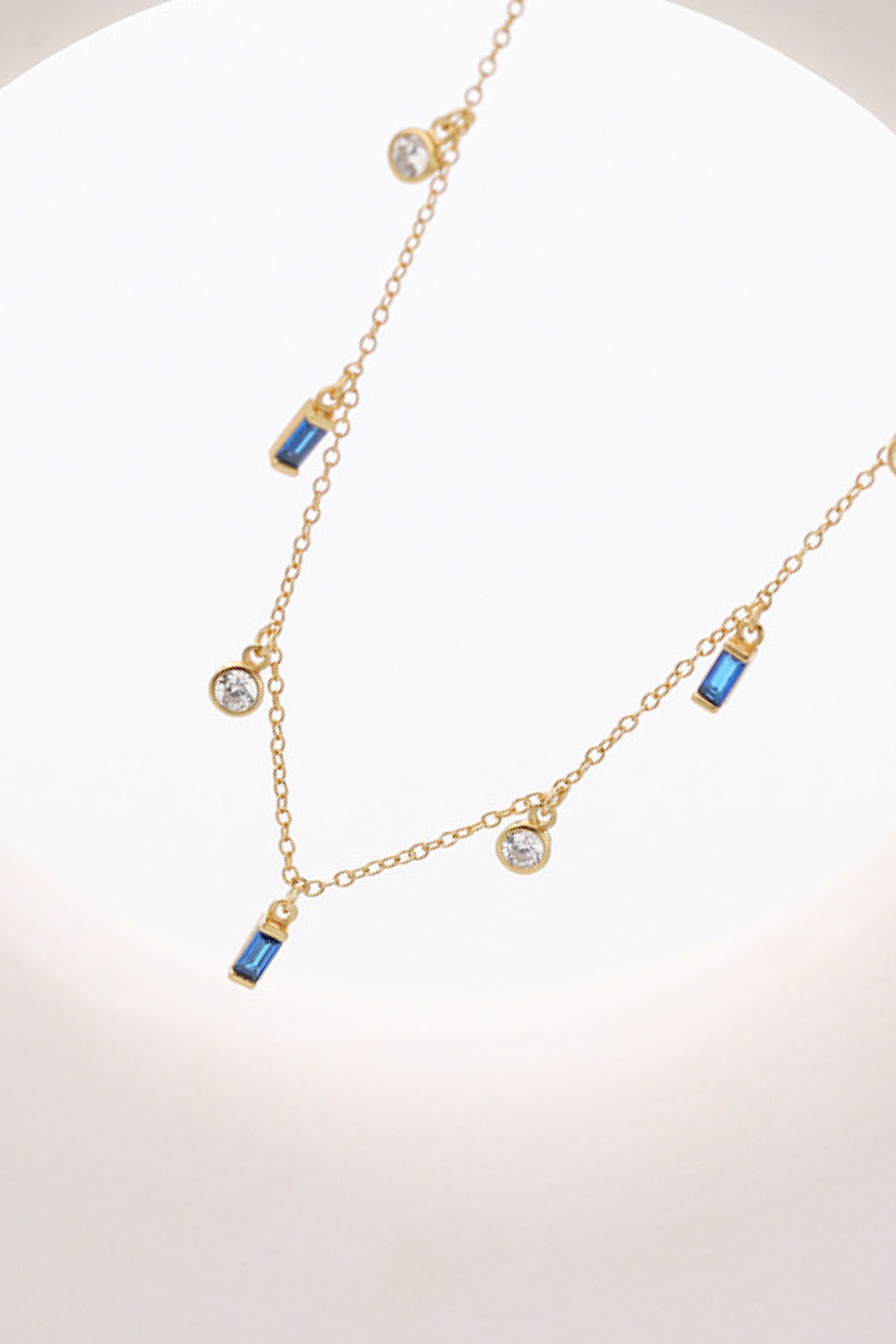 Multi-Charm Chain Necklace - Blue One Size