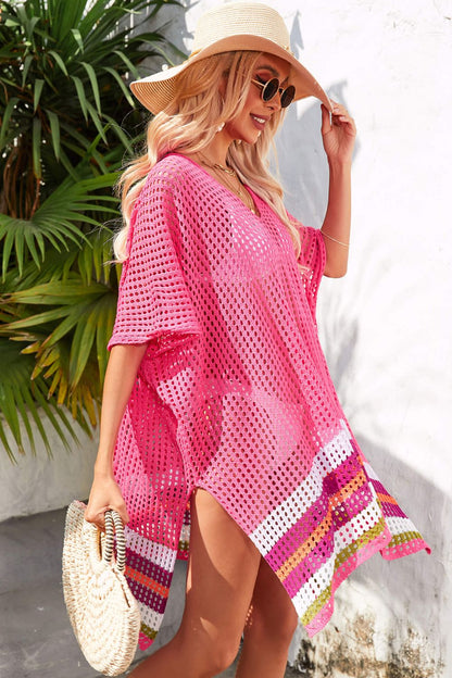 Rainbow Stripe Slit Cover-Up | AdoreStarr