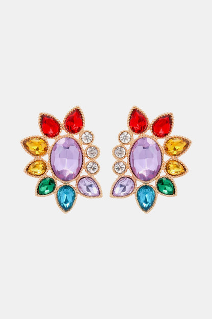 Geometrical Glass Stone Dangle Earrings | AdoreStarr