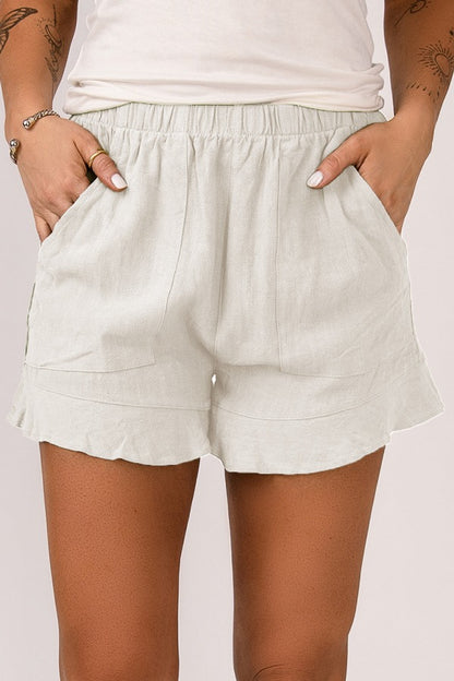 Elastic Waist Pocketed Shorts | AdoreStarr