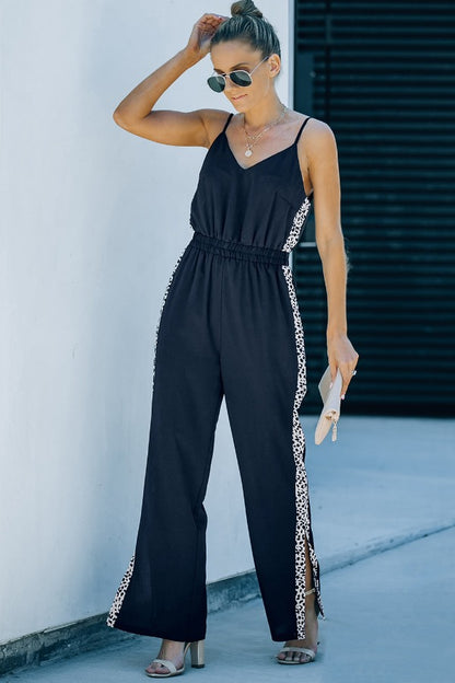 Leopard Contrast Jumpsuit | AdoreStarr