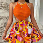 Sleeveless Cutout Printed Mini Dress | AdoreStarr