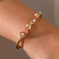 Inlaid Synthetic Pearl Open Bracelet | AdoreStarr
