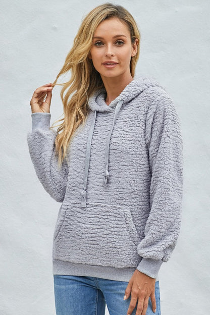 Ribbed Sherpa Hoodie | AdoreStarr