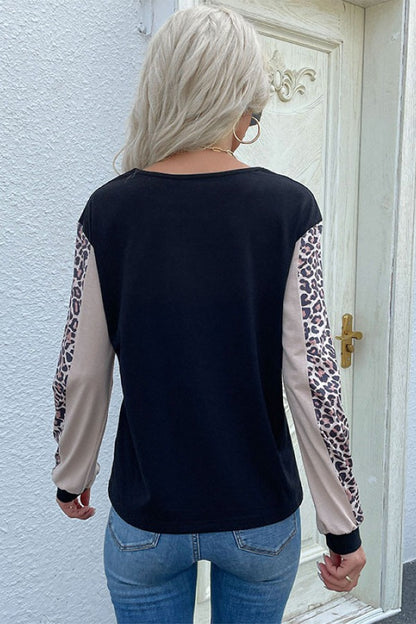 Leopard Colorblock Sweatshirt | AdoreStarr