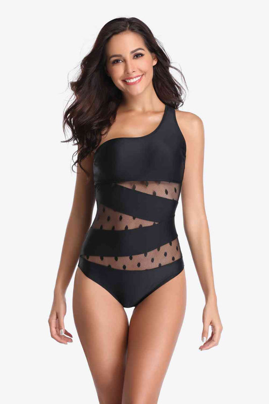One-Shoulder Sleeveless One-Piece Swimsuit | AdoreStarr