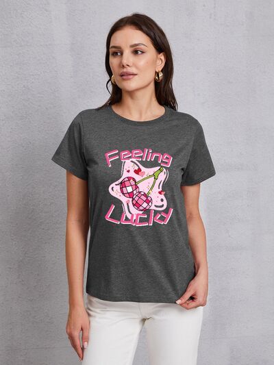 FEELING LUCKY Short Sleeve T-Shirt | AdoreStarr