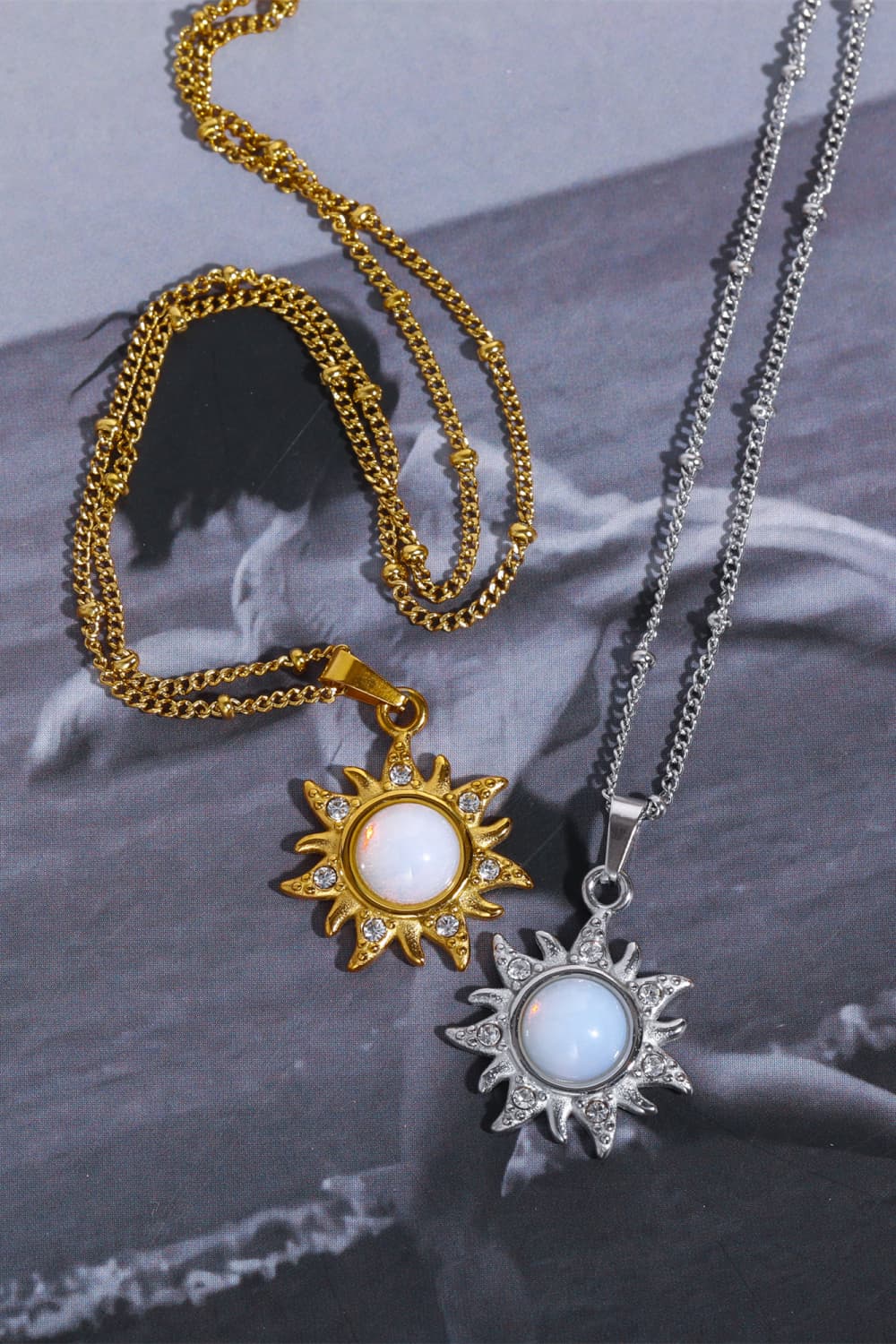 Opal Sun Pendant Necklace | AdoreStarr