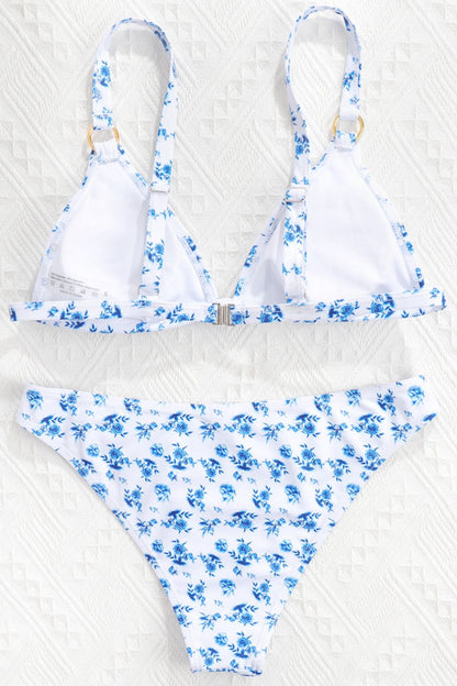 Floral Ring Detail Bikini Set | AdoreStarr