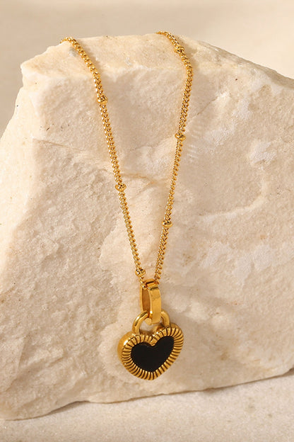 Contrast Heart Pendant Necklace | AdoreStarr