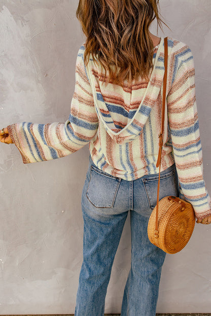 Striped Hooded Sweater | AdoreStarr