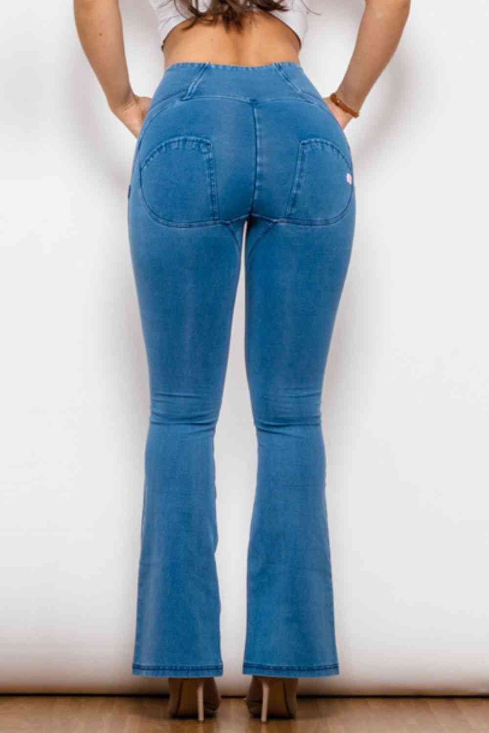 Zip-Up Wide Waistband Long Jeans | AdoreStarr
