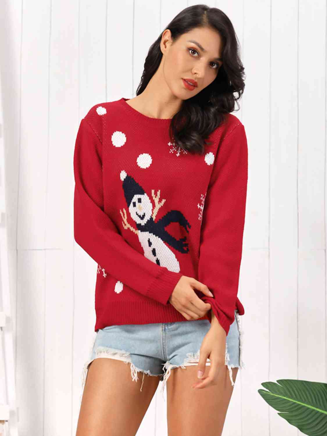 Snowman Round Neck Sweater | AdoreStarr