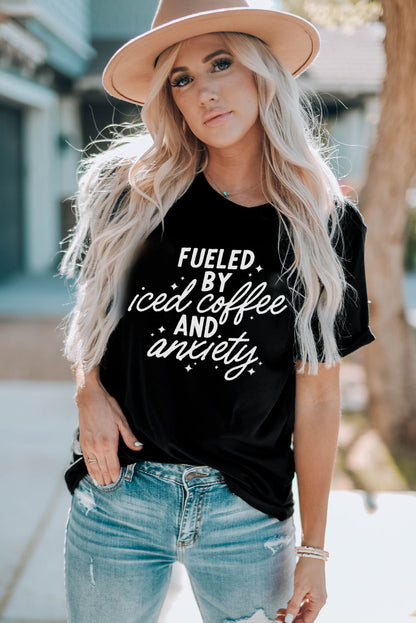 FUELED BY ICED COFFEE AND ANXIETY Tee | AdoreStarr