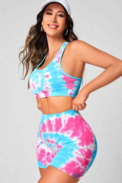 Tie-Dye Sports Bra and Shorts Set | AdoreStarr