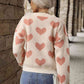 Heart Pattern Dropped Shoulder Sweater | AdoreStarr