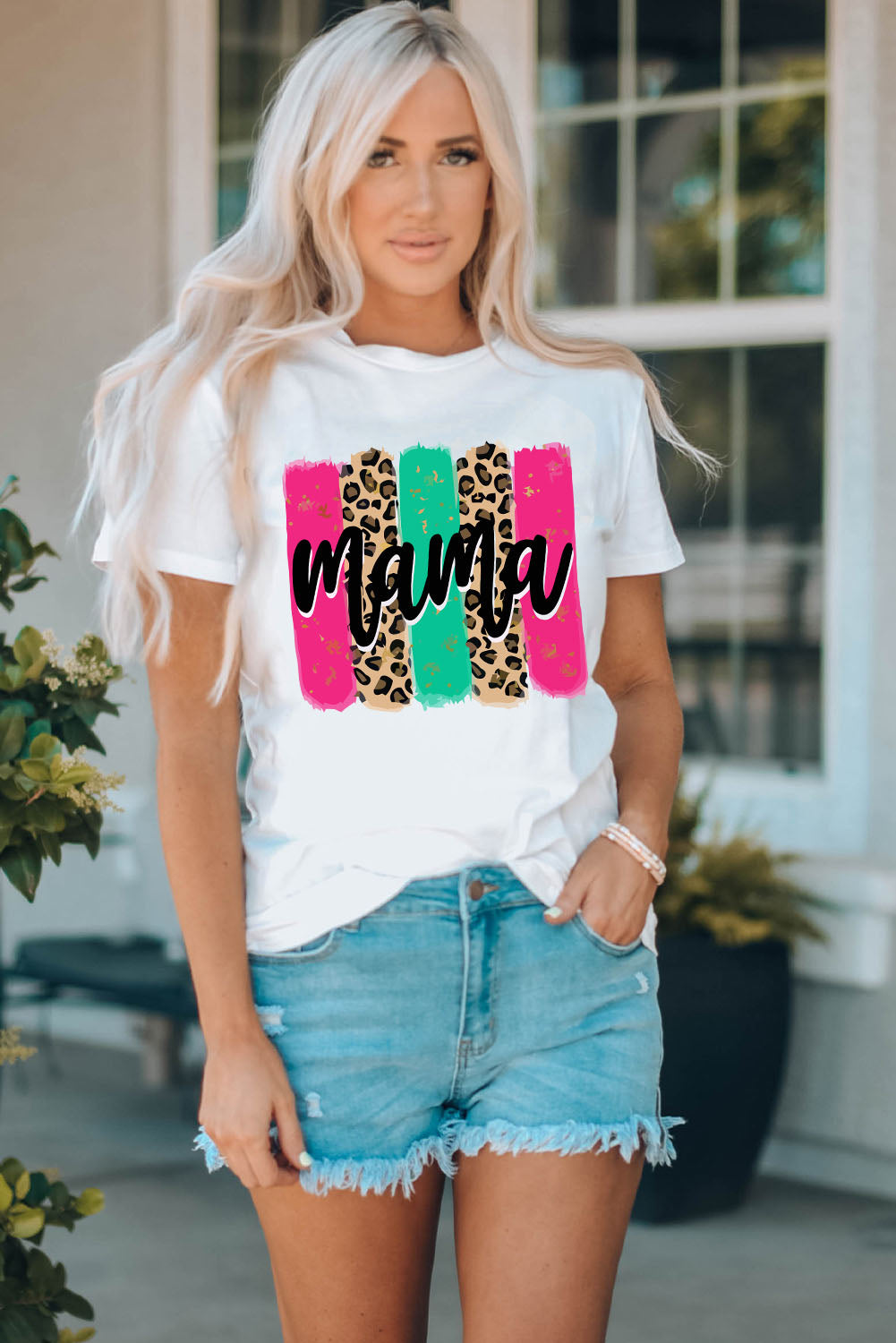 MAMA Graphic Round Neck T-Shirt | AdoreStarr