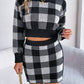 Plaid Top and Skirt Sweater Set | AdoreStarr