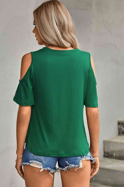 Tied Cutout Cold-Shoulder Top | AdoreStarr