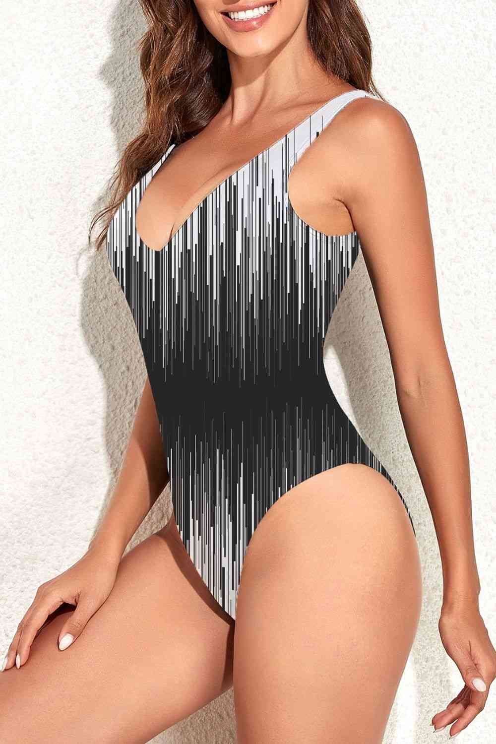 V-Neck Backless One-Piece Swimsuit | AdoreStarr