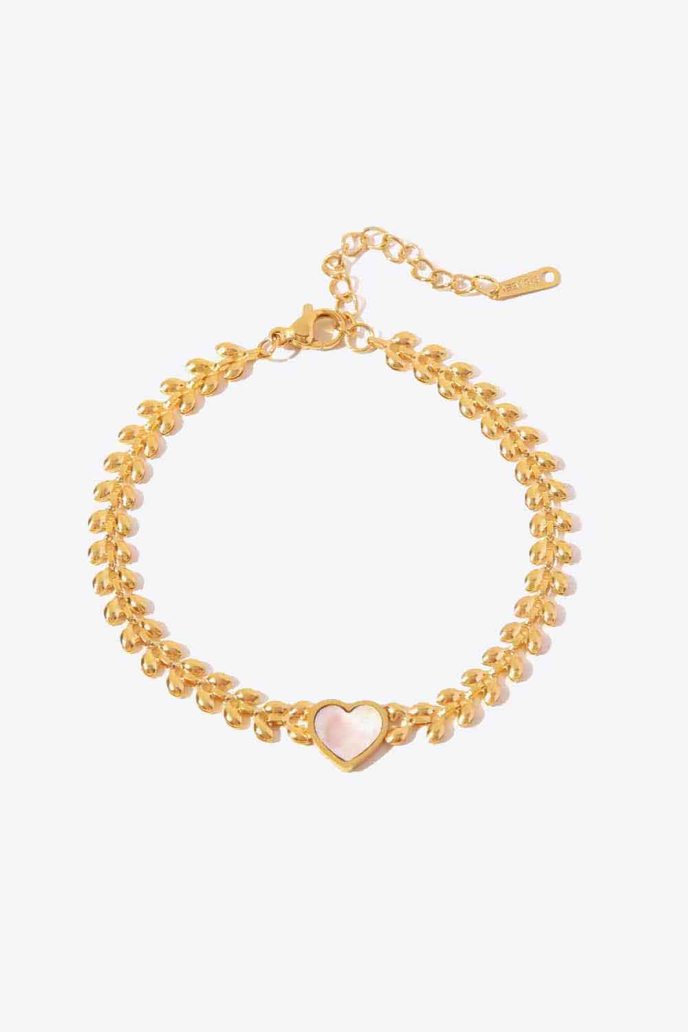 Leaf Chain Heart Bracelet | AdoreStarr