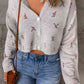 Floral Button Down Cropped Cardigan | AdoreStarr