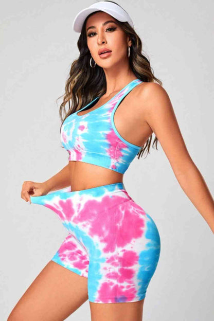 Tie-Dye Sports Bra and Shorts Set | AdoreStarr