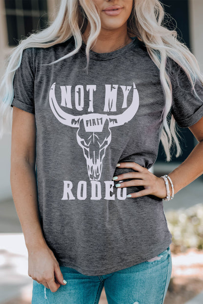 NOT MY RODEO Graphic Round Neck Tee | AdoreStarr