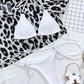 Textured Halter Neck Tie Side Bikini Set | AdoreStarr